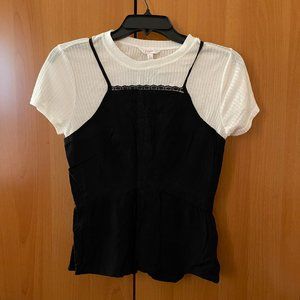 [Women's] Candies Black and White Stylish Top